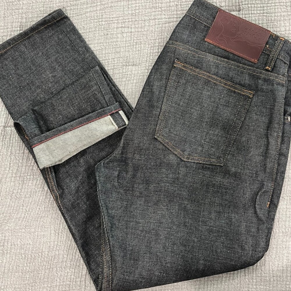 Naked & Famous Denim - Weird Guy - Red Gradient Indigo Stretch Selvedge Jeans
